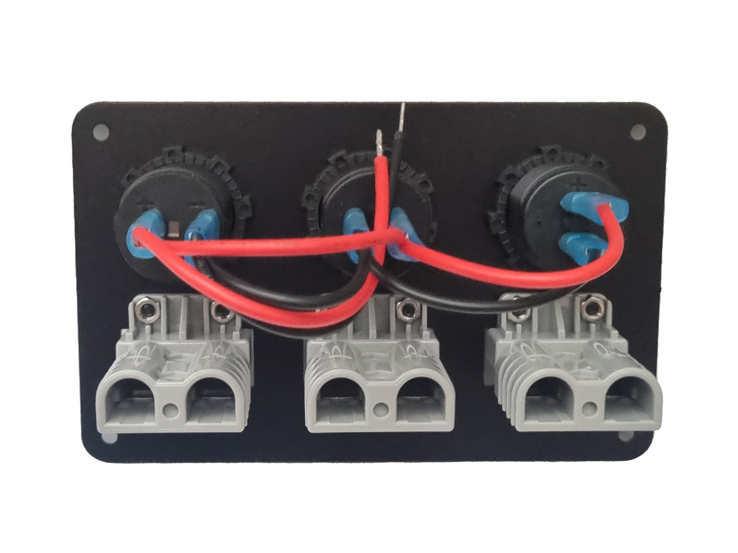 Multi Panel - Triple 50A Brad Harrison Panel with Voltmeter, Dual USB Charger & 12V Power Socket