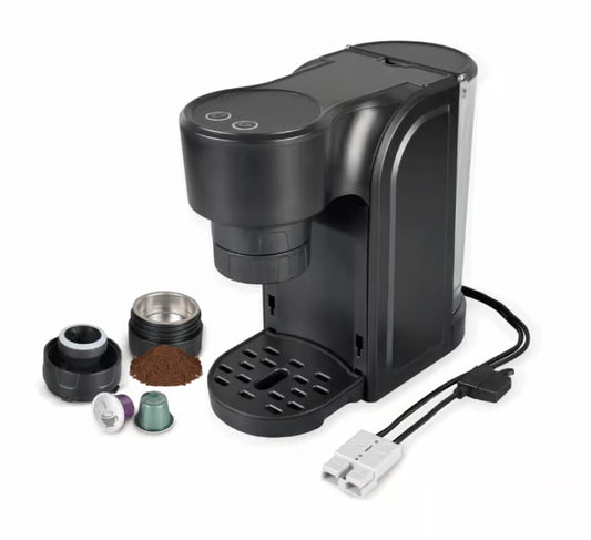 12V Coffee Machine (Capsule and Ground Coffee) – Black