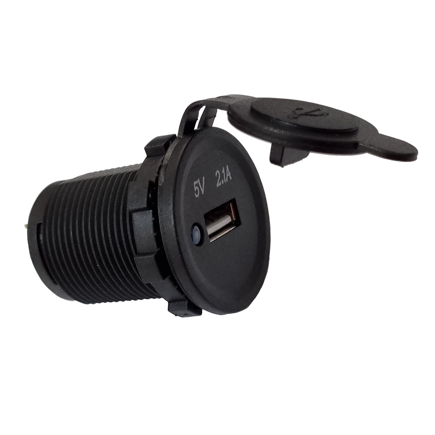 Single 2.1A USB Socket Charger - Blue LED 12-24V