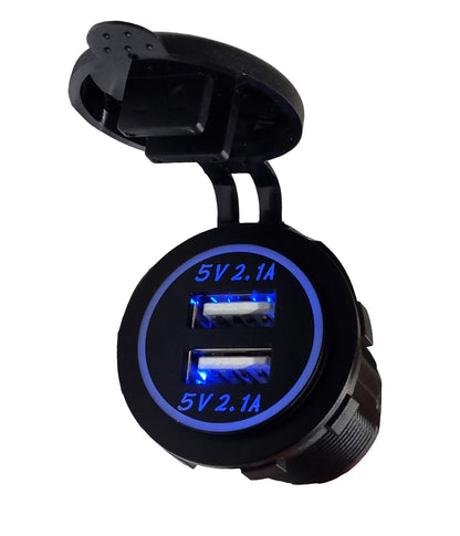 Dual 2.1A USB Socket Charger - Backlight LED