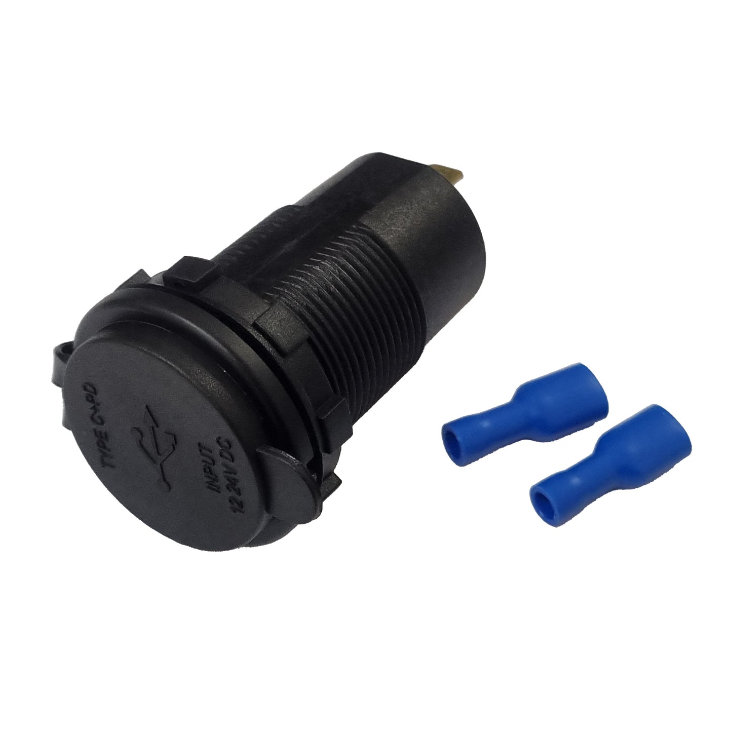Dual QC5.0 Type-C USB Socket Charger - Blue LED