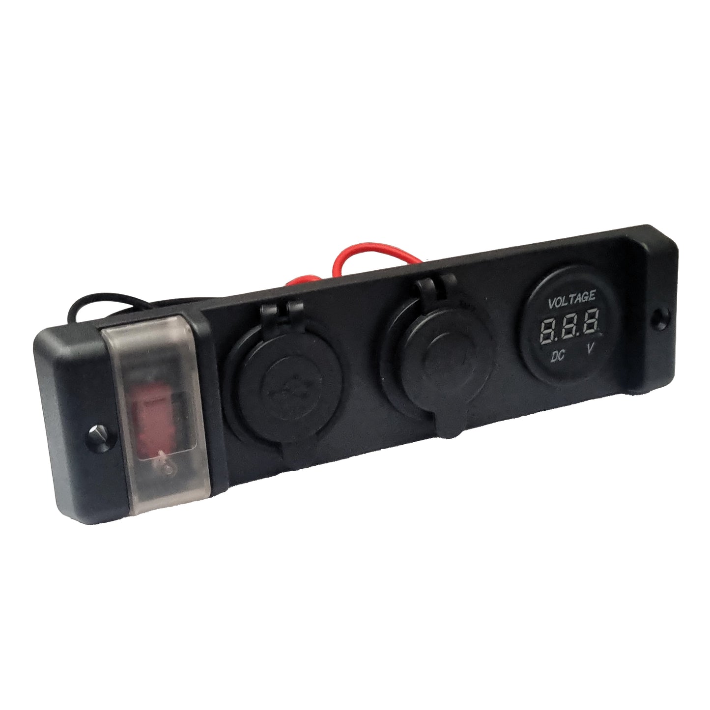 Multi Panel - 12V Power Socket, Voltmeter & Dual USB Charger with ON/OFF Switch