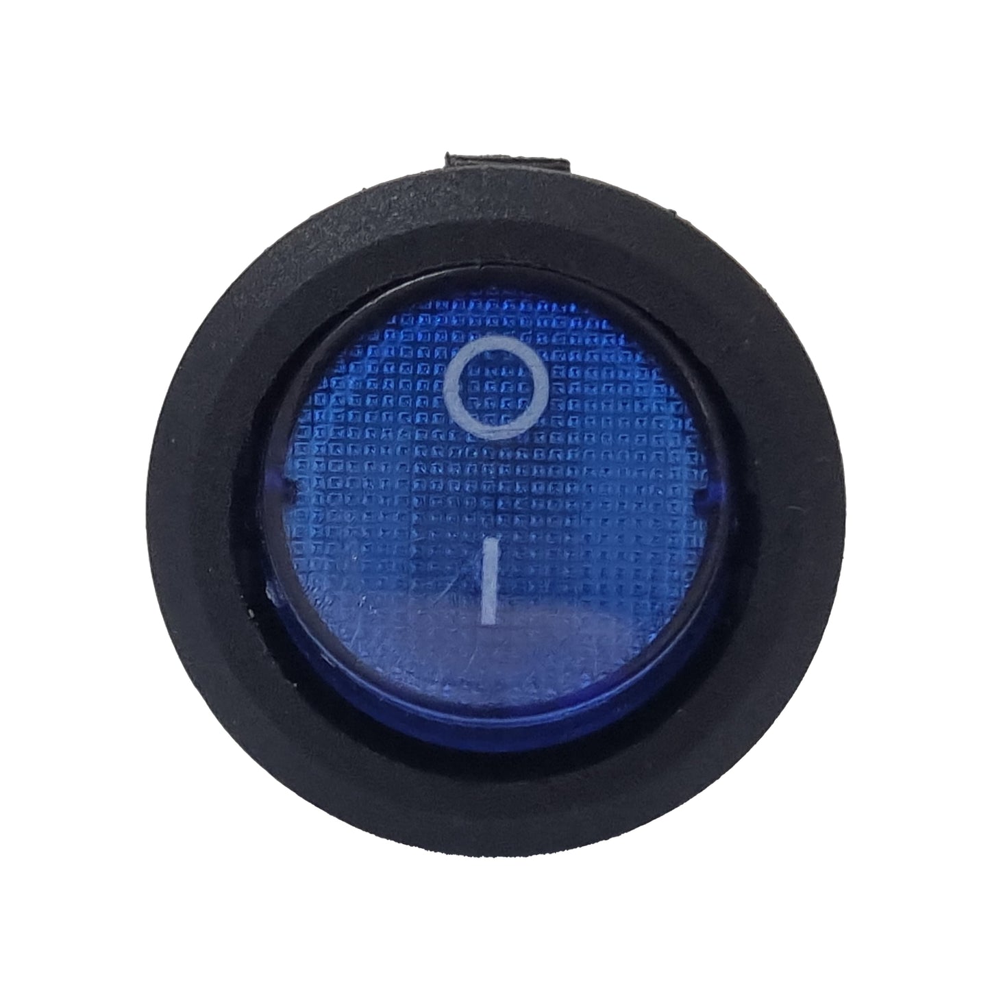 Small Blue Round Rocker Switch 3 Pin - On/Off