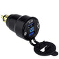 Hella Socket Dual QC3 USB Charger With Voltmeter - Blue LED
