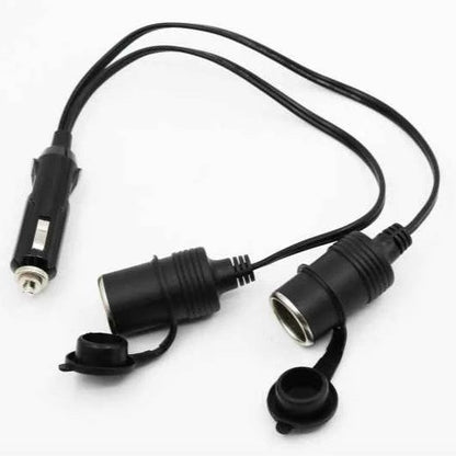 Male Lighter To 2 Female Lighter Plugs - With Caps
