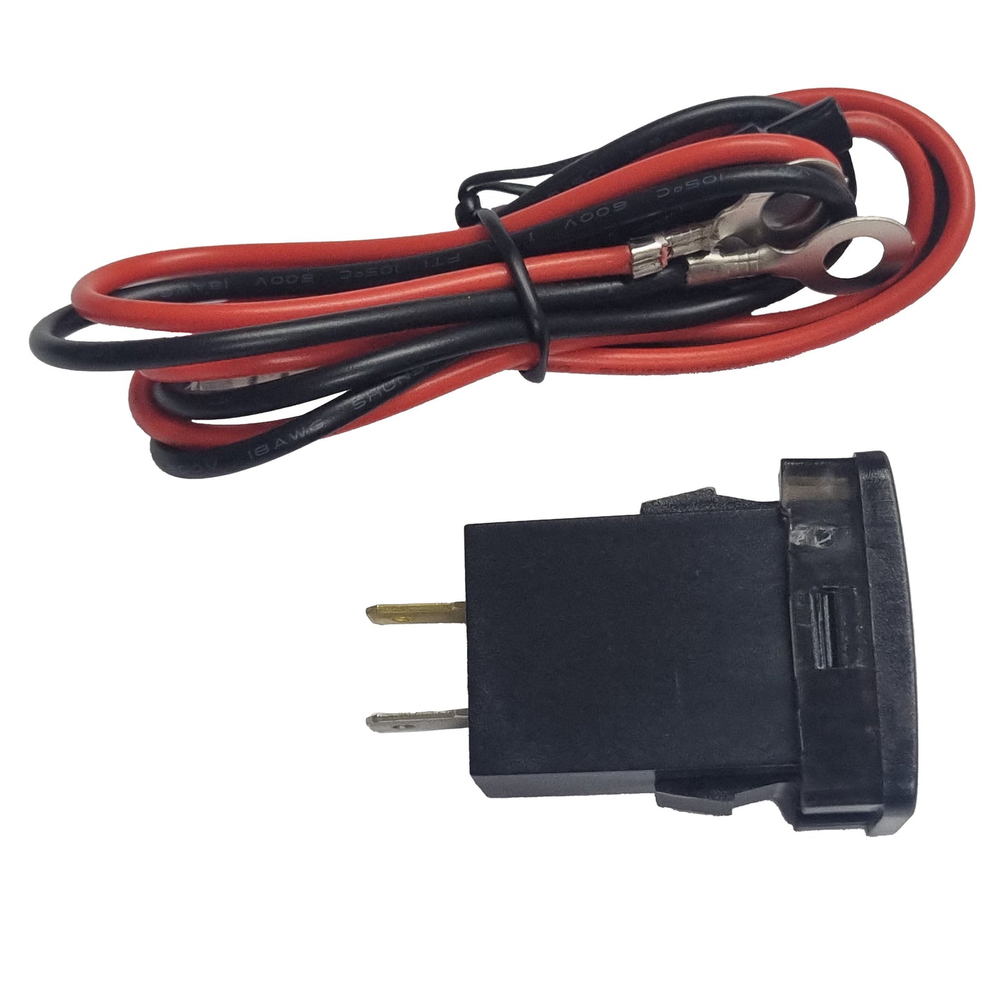 QC3 USB + Type-C Charger & Voltmeter (32x20mm) Toyota REVO - Blue LED