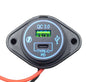 USB QC3 + Type-C Flush Mount Charger - Blue LED