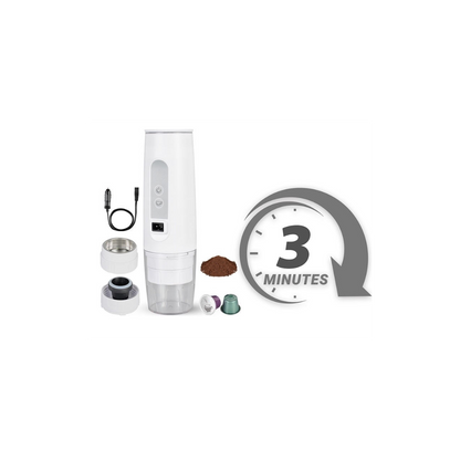 12V Portable Coffee Maker – Compatible with Capsules/Pods & Ground Coffee