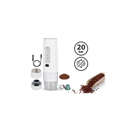 12V Portable Coffee Maker – Compatible with Capsules/Pods & Ground Coffee