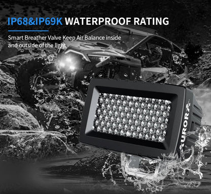 Aurora 3*1.5" Cool White LED Work Light (Diffusion) (Pair)