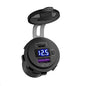 Dual QC3.0 USB + PD Type-C Socket Charger with Voltmeter & On/Off Switch - Blue LED