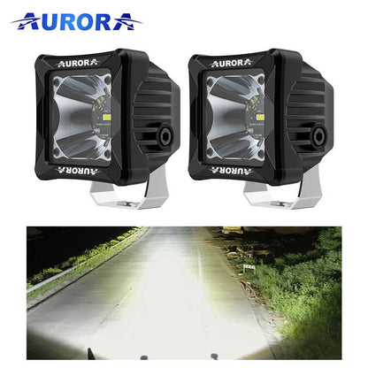 Aurora 3Inch 30W Yellow and White Color Led Driving Auxiliary Fog Lamp (Pair)