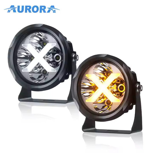 AURORA RGB LED Floodlight 4 Inch 40W Round LED Driving Light [Flood] (Pair)