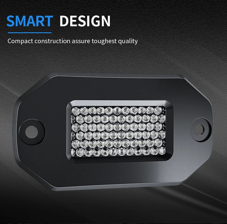 AURORA 2 Inch Flush Mount LED Work Light (Diffusion) (Pair)