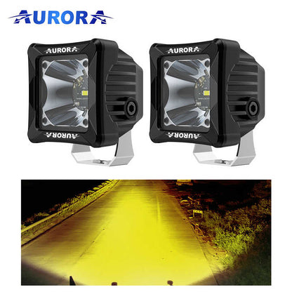 Aurora 3Inch 30W Yellow and White Color Led Driving Auxiliary Fog Lamp (Pair)