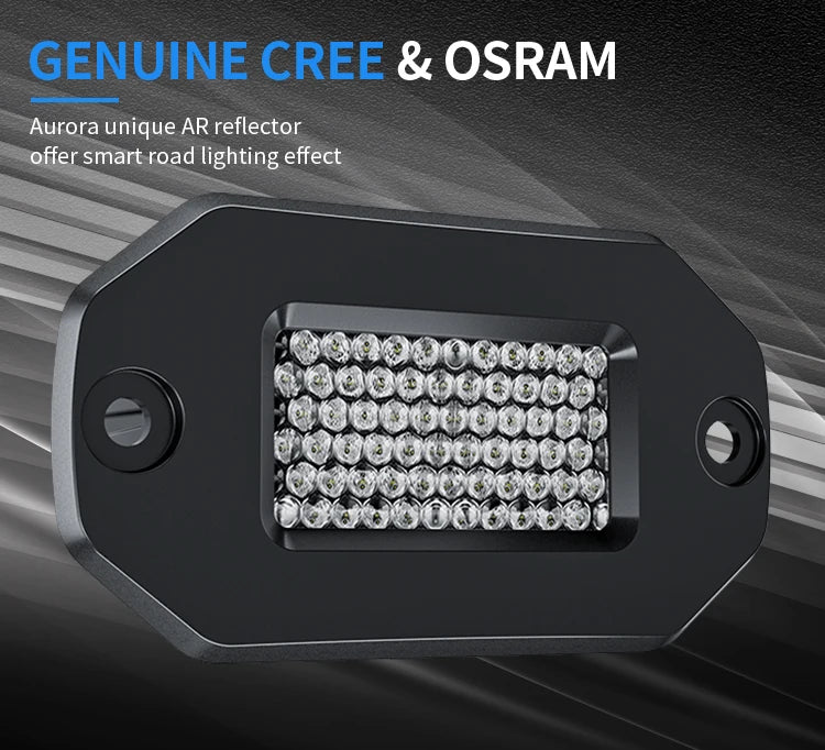 AURORA 2 Inch Flush Mount LED Work Light (Diffusion) (Pair)