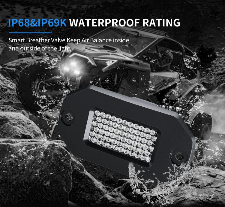 AURORA 2 Inch Flush Mount LED Work Light (Diffusion) (Pair)