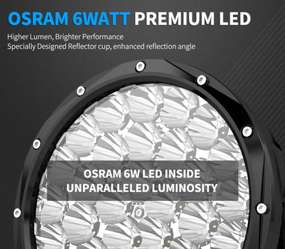 AURORA 9 Inch Super Brightness 198W LED Round Combo Light with Backlight (Pair)