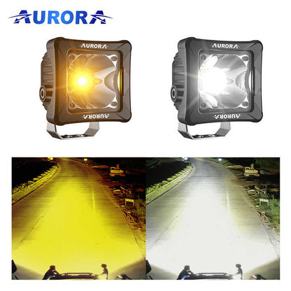 Aurora 3Inch 30W Yellow and White Color Led Driving Auxiliary Fog Lamp (Pair)