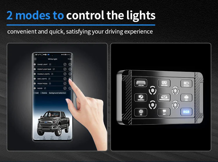 Aurora Universal 9 Gang LED Switch Panel with Circuit Control Box