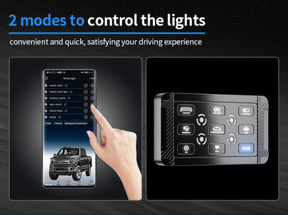 Aurora Universal 9 Gang LED Switch Panel with Circuit Control Box