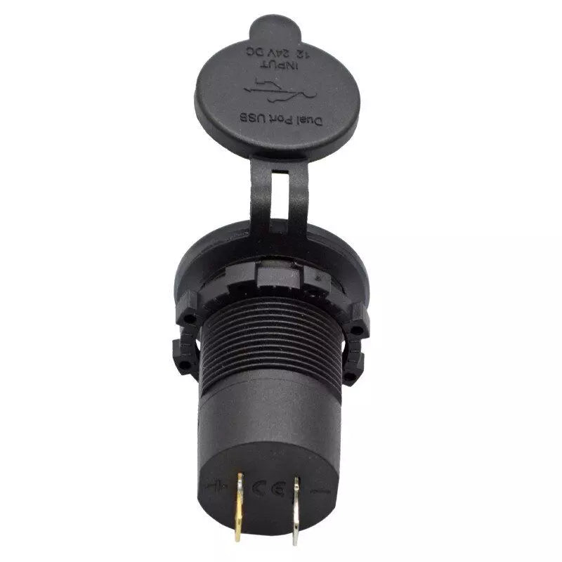Dual QC5.0 Type-C USB Socket Charger - Blue LED