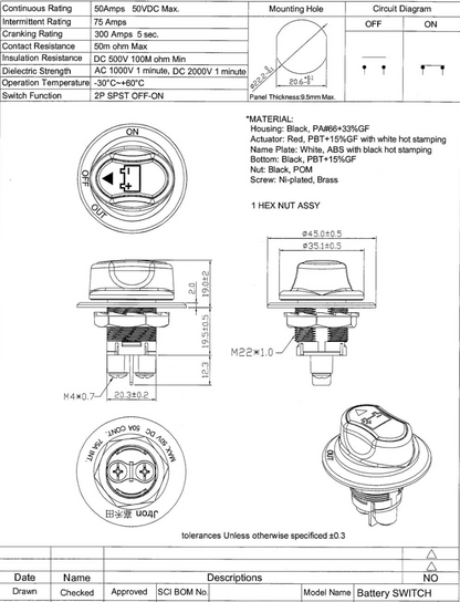 50A Battery Kill Switch
