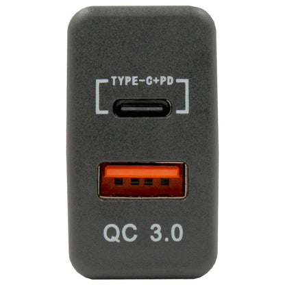 Dual QC3.0 USB & Type-C Charger(40x20mm) Toyota Revo - Blue LED