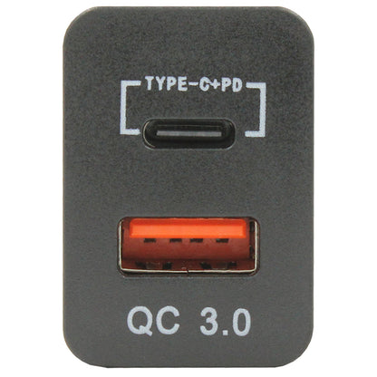 Dual QC3.0 USB & Type-C Charger(32x20mm) Toyota Revo - Blue LED