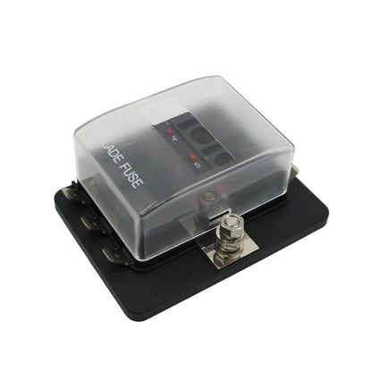 6 Way Blade Fuse Box with LED - Spade Terminal Connection - the4x4store.co.za
