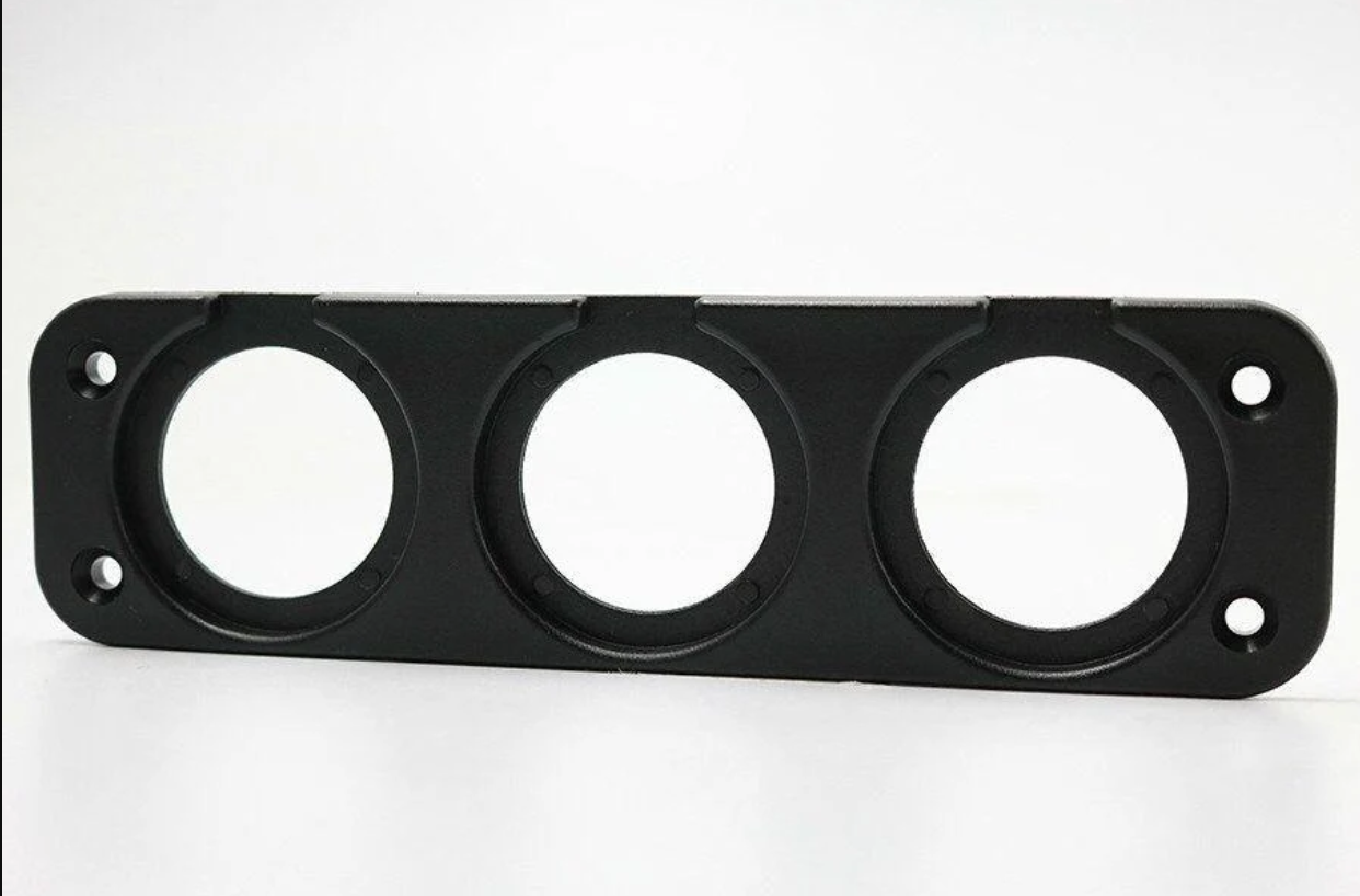 3 Hole Panel - Black Plastic