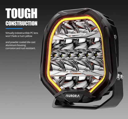 Aurora FireNova 9 Inch Driving Light with DRL (Pair)