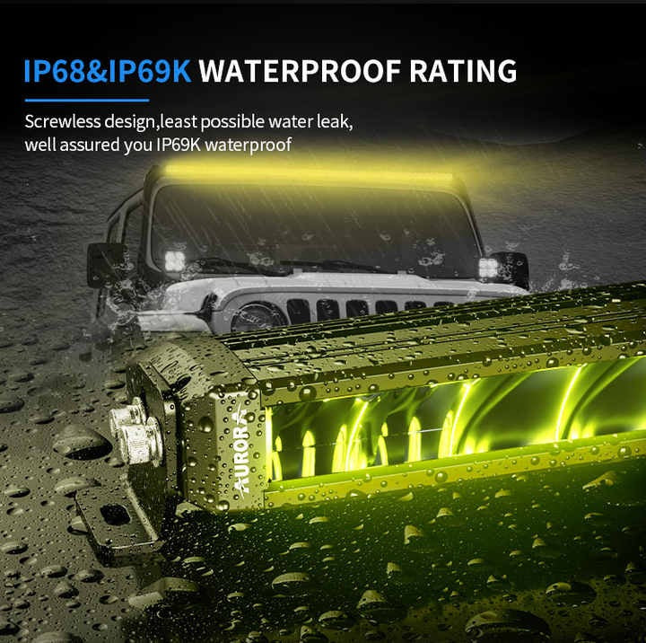 AURORA 20-inch Dual Color Led Light Bar (White and Golden Yellow) + White DRL